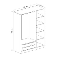 Minar Kale 135cm Giyinme Dolabı