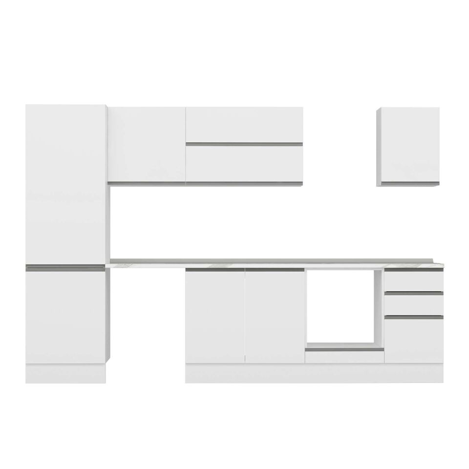 Alvinka 315X210 Cm High Gloss Mutfak Dolabı M-E90S60S45-2 High Gloss | Beyaz - Suntalam