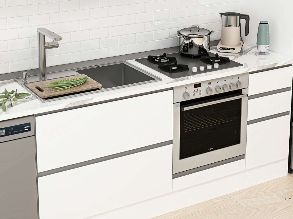 Alvinka 360X240 Cm High Gloss Mutfak Dolabı Mb-E80S40S40-3 High Gloss | Beyaz - Suntalam