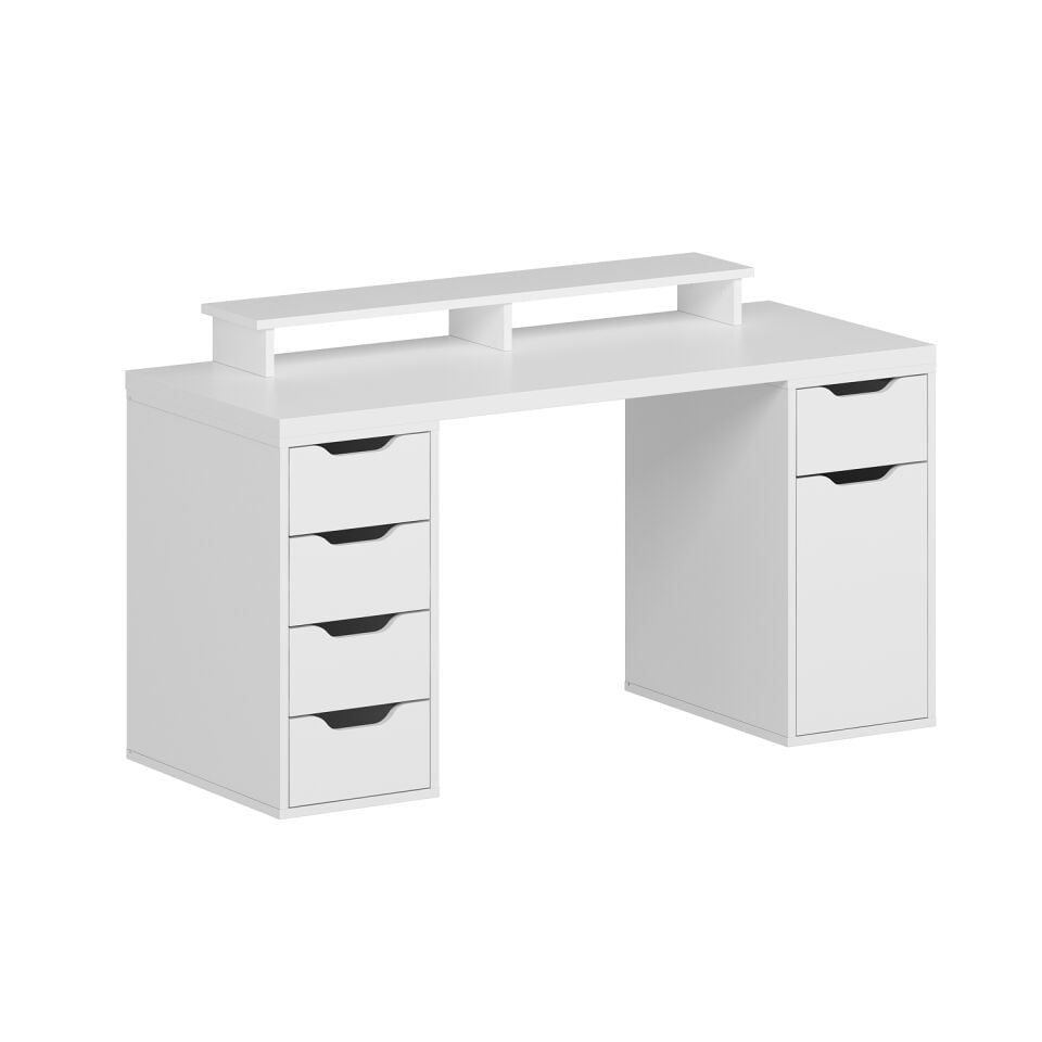 Alen 150 Cm 5 Çekmeceli Dolaplı Çalışma & Oyuncu Masası - Beyaz