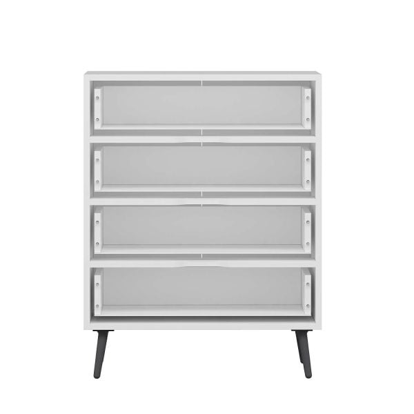 Elina Ayaklı 4 Çekmeceli Şifonyer - Beyaz/Antrasit