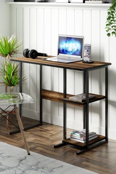 Cera Eko Raflı Masa - Barok Ceviz