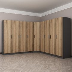 Minar Kale 9 Kapaklı 4 Ç Köşe Dolap Antrasit Dore