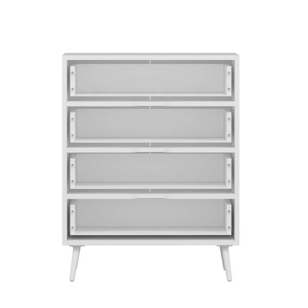 Elina Ayaklı 4 Çekmeceli Şifonyer - Beyaz/Beyaz