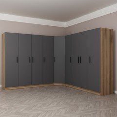 Minar Kale 9 Kapaklı 4 Ç Köşe Dolap Dore Antrasit