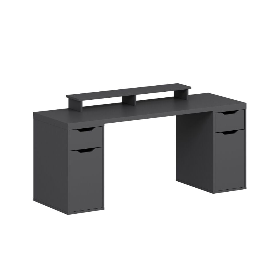 Alen 180 Cm 2 Çekmeceli 2 Dolaplı Çalışma & Oyuncu Masası - Antrasit