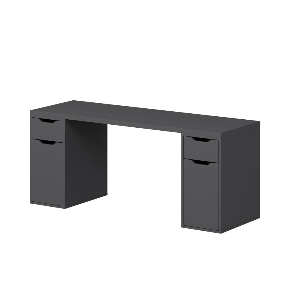 Alen 180 Cm 2 Çekmeceli 2 Dolaplı Çalışma & Oyuncu Masası - Antrasit