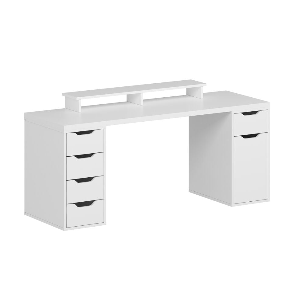Alen 180 Cm 5 Çekmeceli Dolaplı Çalışma & Oyuncu Masası - Beyaz