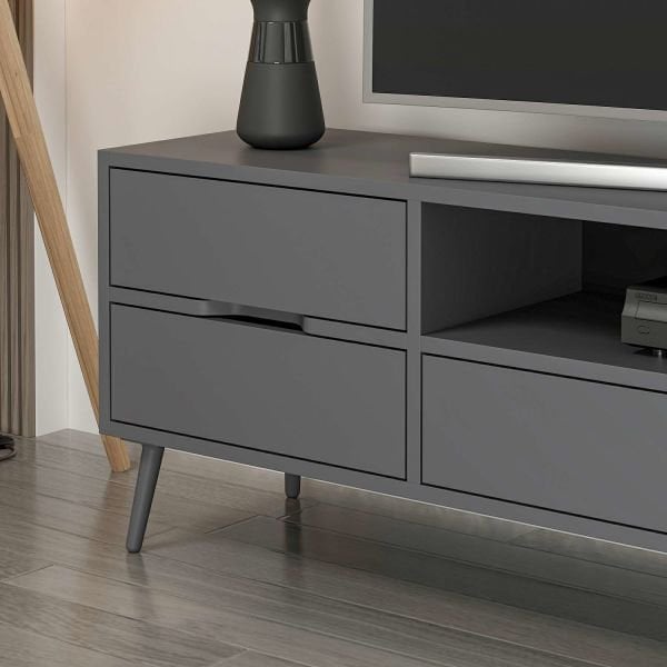 Elina Ayaklı Tv Ünitesi - Antrasit/Antrasit