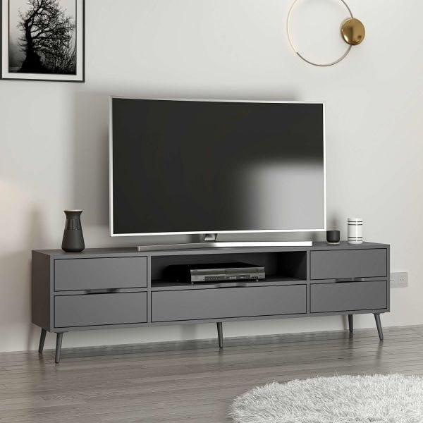 Elina Ayaklı Tv Ünitesi - Antrasit/Antrasit