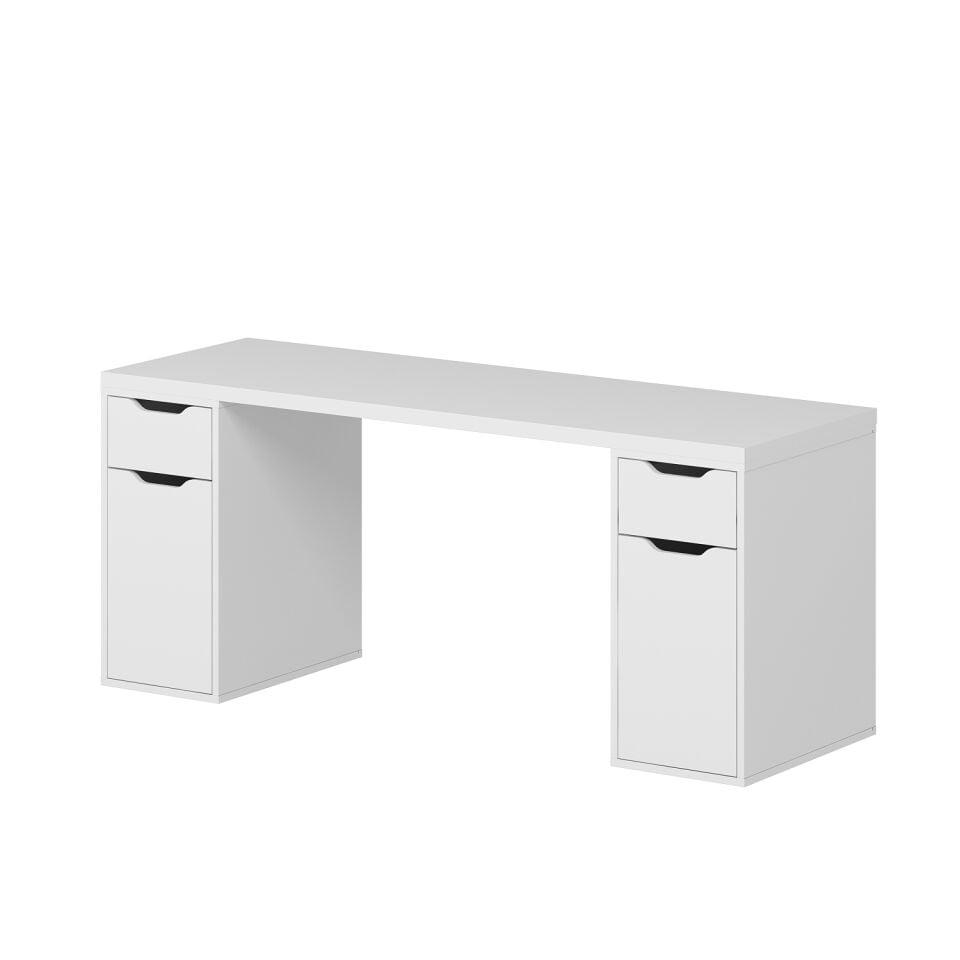 Alen 180 Cm 2 Çekmeceli 2 Dolaplı Çalışma & Oyuncu Masası - Beyaz