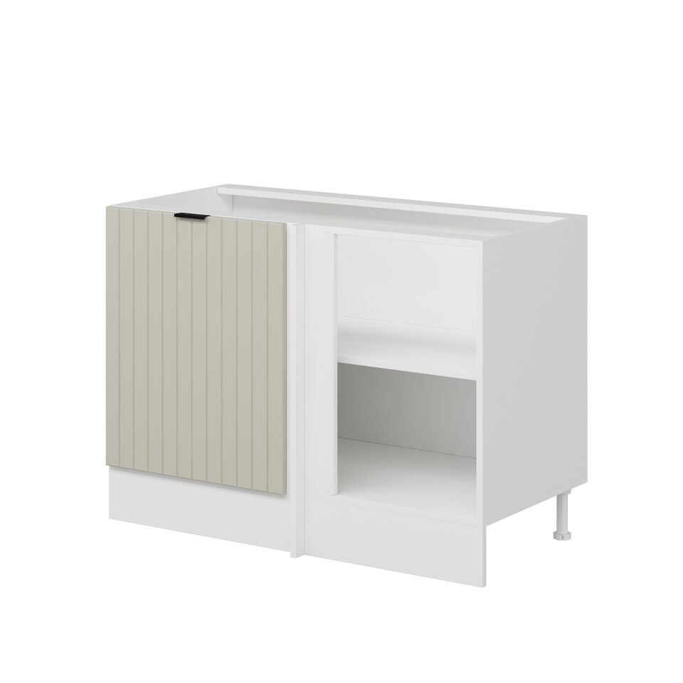 Alvinka Mutfak Modül Mbr_B Alt 1K1R 120Cm Köşe Dolap Beyaz Kumtaşı Mdf