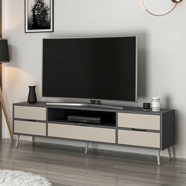 Elina Ayaklı Tv Ünitesi - Antrasit/Kumtaşı