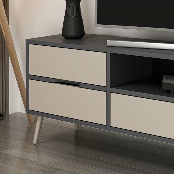 Elina Ayaklı Tv Ünitesi - Antrasit/Kumtaşı