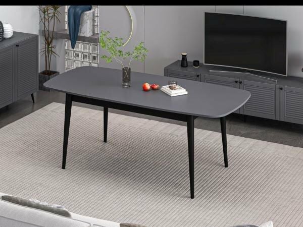 Minar Kale Pandora Açılır Yemek Masası Antrasit/Siyah