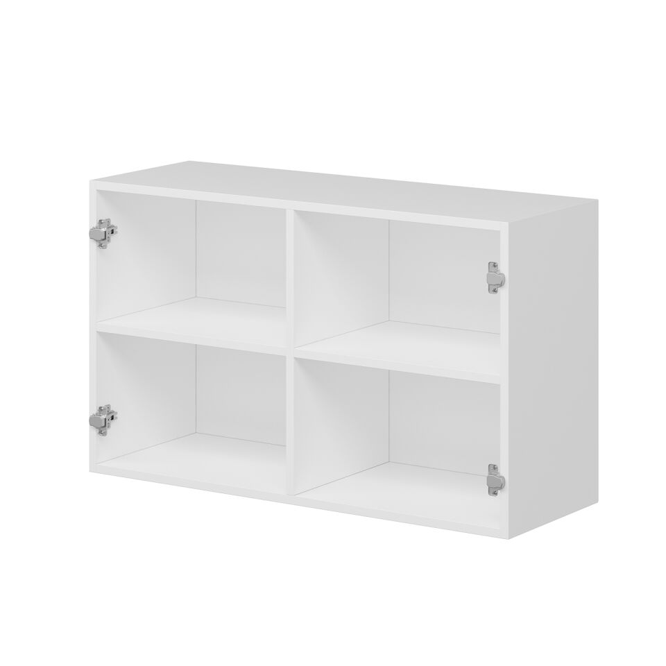 Alvinka Mutfak Modül Mbr_C Üst 2Dk1R 100-H60Cm Dolap Cam Beyaz Beyaz Mdf