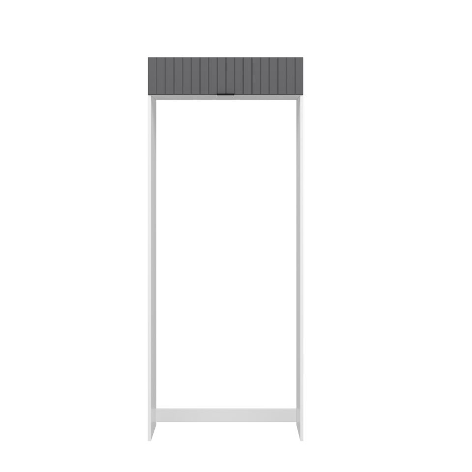 Alvinka Mutfak Modül Mbr_B 90-H222Cm Buz Dolabı Beyaz Antrasit Mdf