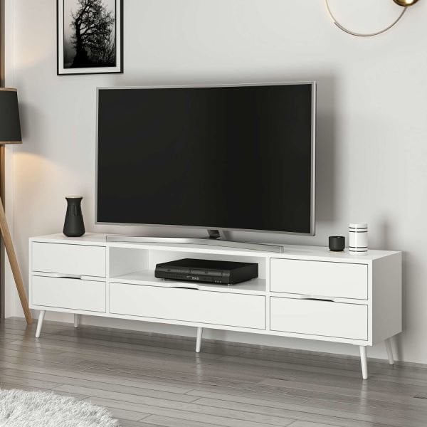 Elina Ayaklı Tv Ünitesi - Beyaz/Beyaz