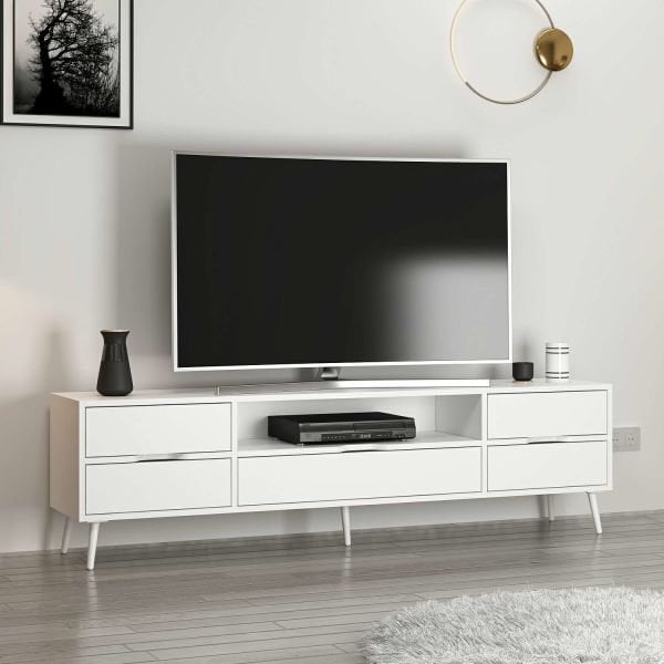 Elina Ayaklı Tv Ünitesi - Beyaz/Beyaz