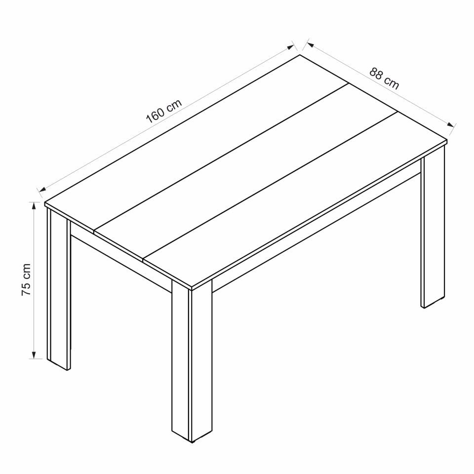 Bergamo 160 Cm Yemek Masası - Artisan/Antrasit