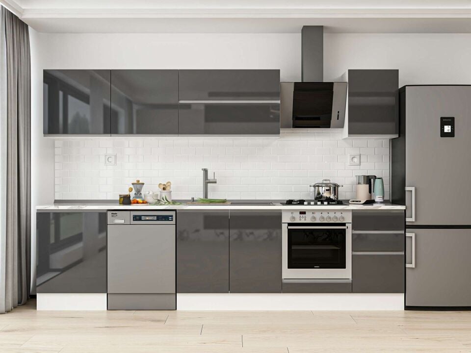 Alvinka 315X210 Cm High Gloss Mutfak Dolabı M-E90S60S45-2