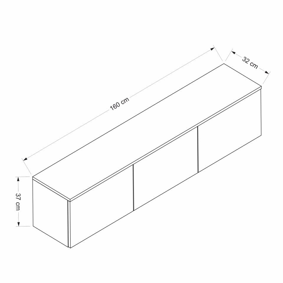 Parion Duvara Monte RGB Led Işıklı Tv Ünitesi - Beyaz/Artisan