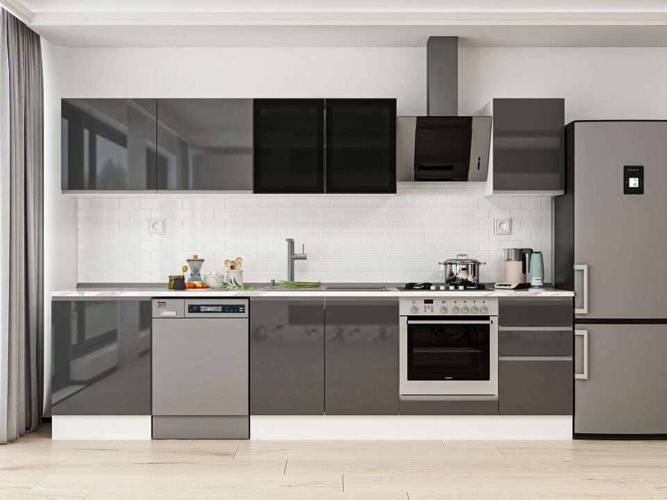 Alvinka 315X210 Cm High Gloss Mutfak Dolabı M-E90S60S45-3