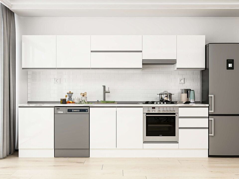 Alvinka 320X210 Cm High Gloss Mutfak Dolabı M-E90S60S50-1