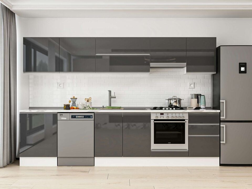 Alvinka 320X210 Cm High Gloss Mutfak Dolabı M-E90S60S50-1