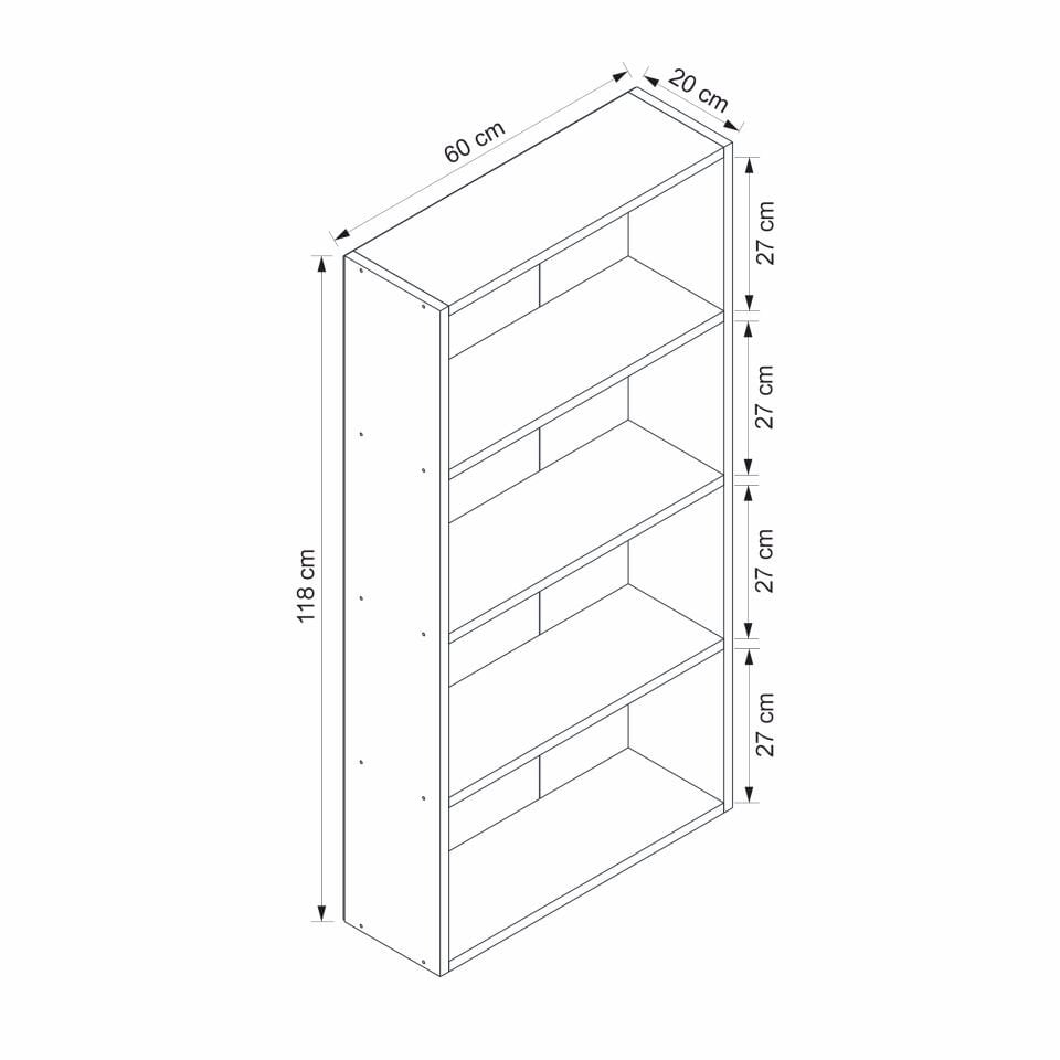 Adel 3 Raflı Kitaplık - Beyaz