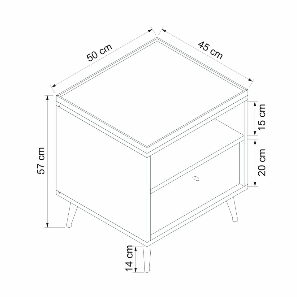 Lara Komodin 1Ç - Beyaz