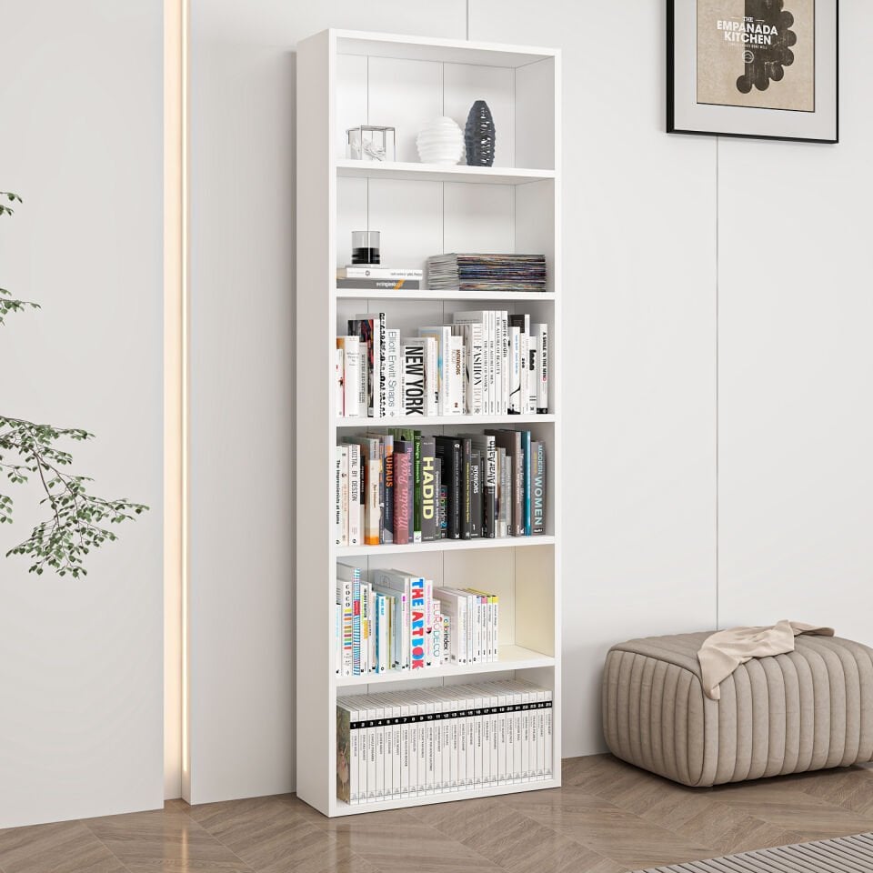 Adel 5 Raflı Kitaplık - Beyaz