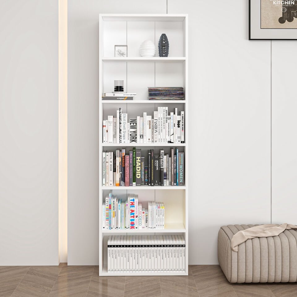 Adel 5 Raflı Kitaplık - Beyaz