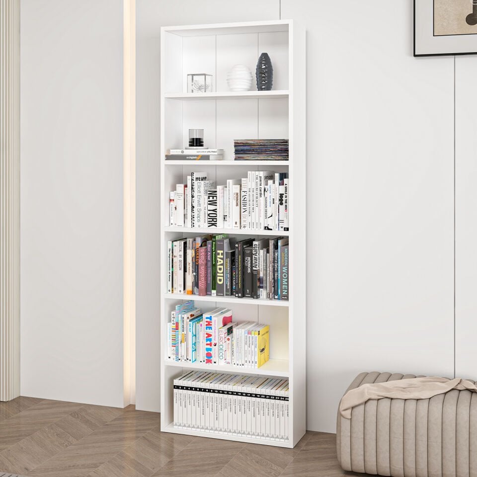 Adel 5 Raflı Kitaplık - Beyaz
