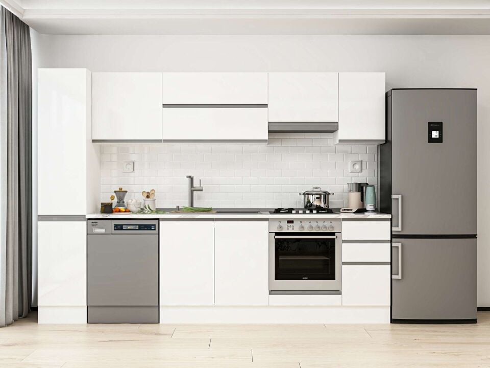 Alvinka 290X210 Cm High Gloss Mutfak Dolabı Mb-E90B40S40-1