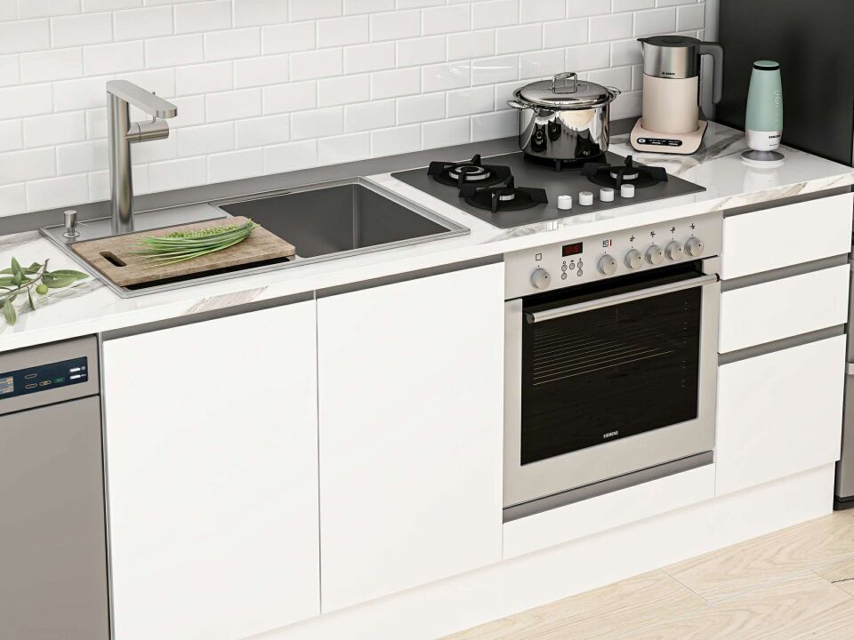 Alvinka 290X210 Cm High Gloss Mutfak Dolabı Mb-E90B40S40-1 High Gloss | Antrasit - Mdf