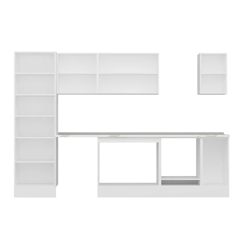Alvinka 300X210 Cm Klasik Mebran Mutfak Dolabı Mb-E80B60S40-3 Mebran | Antrasit - Mdf