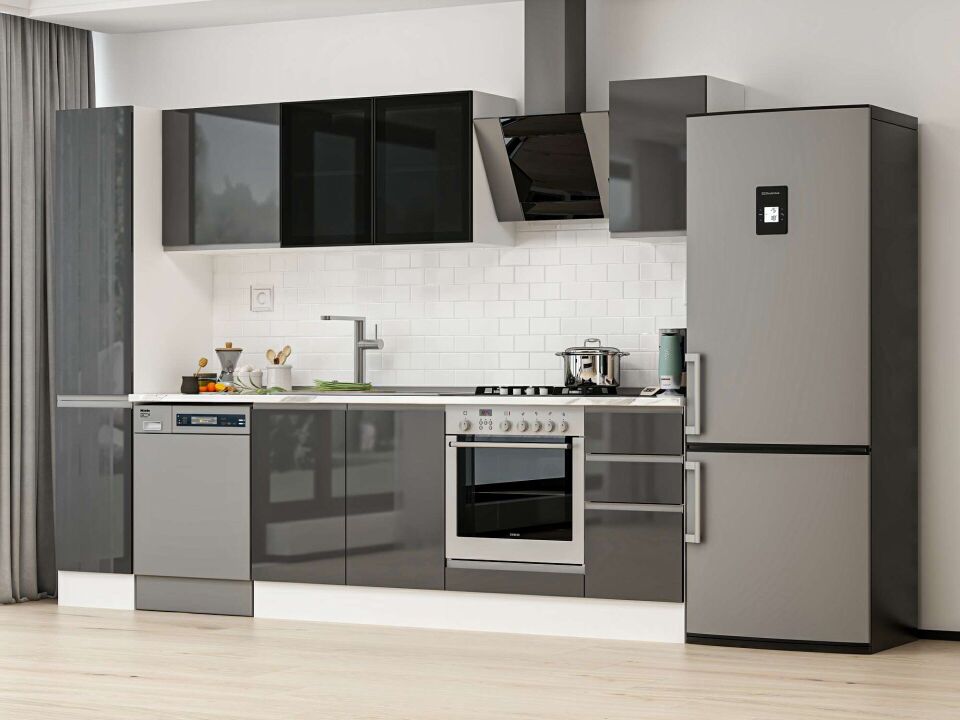 Alvinka 290X210 Cm High Gloss Mutfak Dolabı Mb-E90B40S40-3