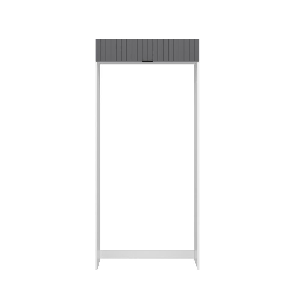 Alvinka Mutfak Modül Mbr_B 100-H222Cm Buz Dolabı Beyaz Antrasit Mdf