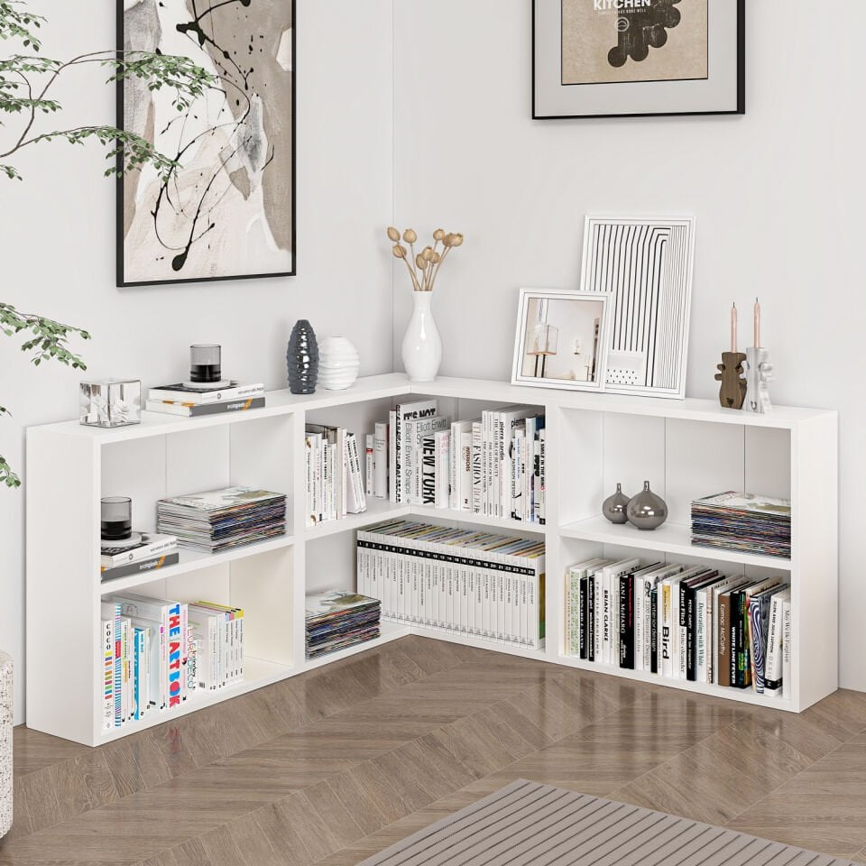 Adel Köşe Kitaplık Set 1 - Beyaz