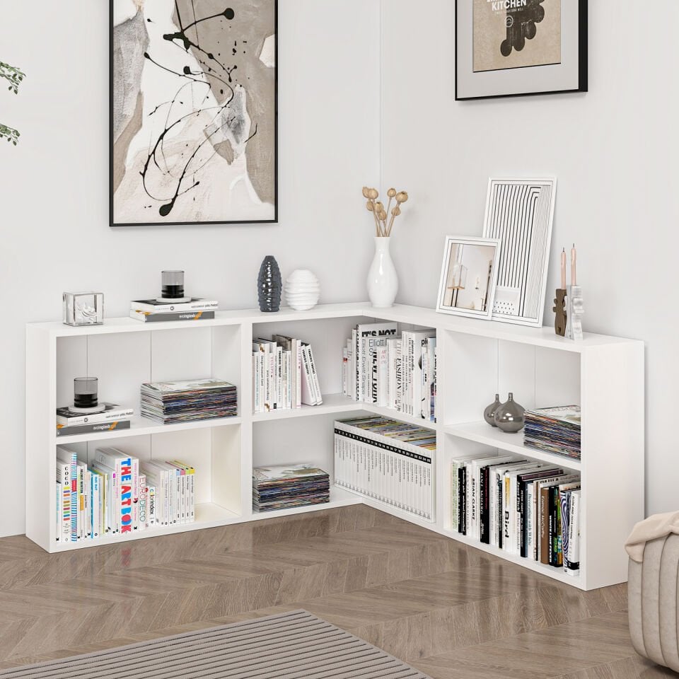 Adel Köşe Kitaplık Set 1 - Beyaz