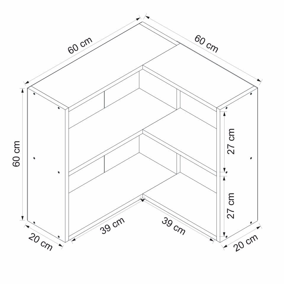 Adel Köşe Kitaplık Set 1 - Beyaz