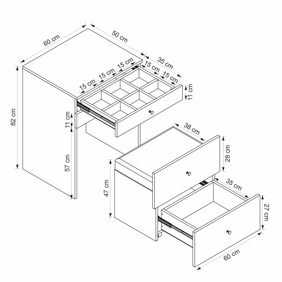 Luna Gizli Puflu Led Aynalı Makyaj Masası - Beyaz