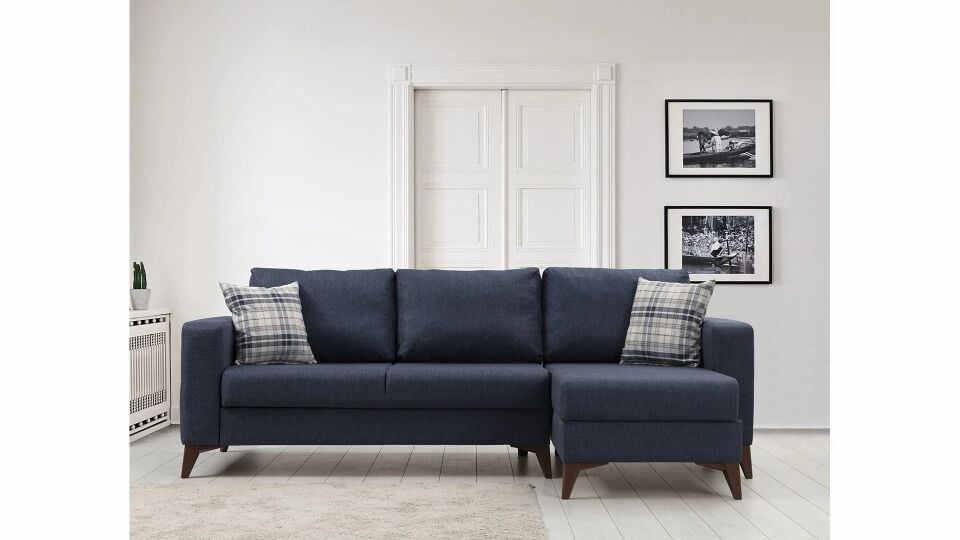 Kristal (2+D) Uzanmalı Köşe Koltuk Takımı Lacivert