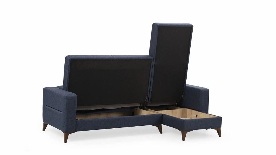 Kristal (2+D) Uzanmalı Köşe Koltuk Takımı Lacivert