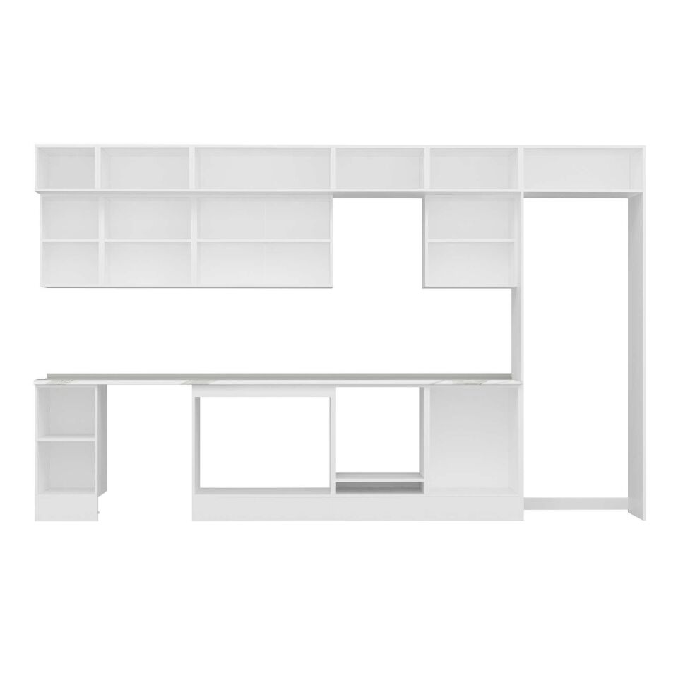 Alvinka 380X240 Cm High Gloss Mutfak Dolabı Mb-E80S40S60-2 High Gloss | Beyaz - Mdf