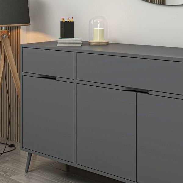 Elina Ayaklı Konsol Aynalı - Antrasit/Antrasit