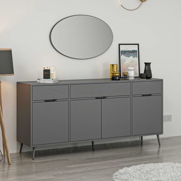 Elina Ayaklı Konsol Aynalı - Antrasit/Antrasit