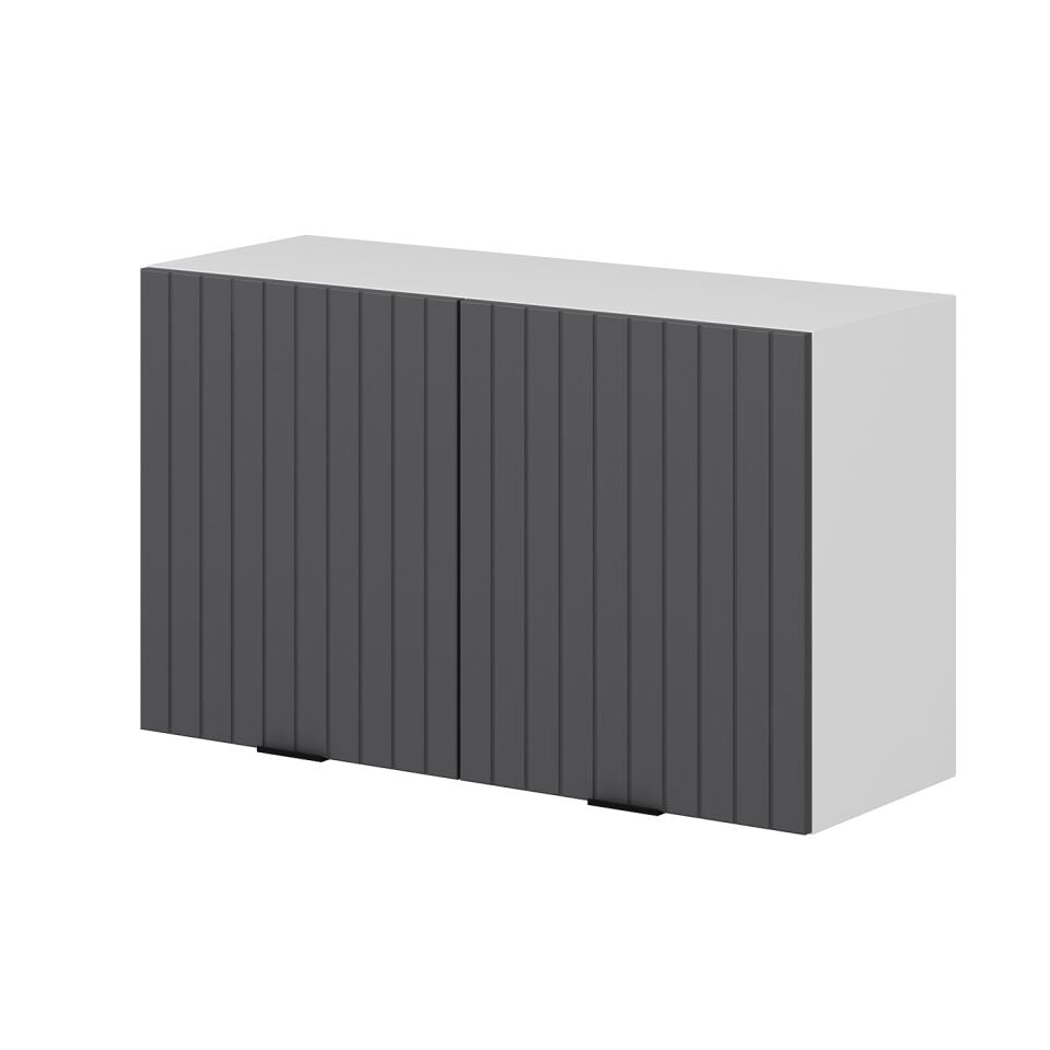 Alvinka Mutfak Modül Mbr_B Üst 2Dk1R 100-H60Cm Dolap Beyaz Antrasit Mdf