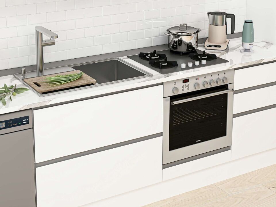 Alvinka 380X240 Cm High Gloss Mutfak Dolabı Mb-E80S40S60-3 High Gloss | Beyaz - Mdf